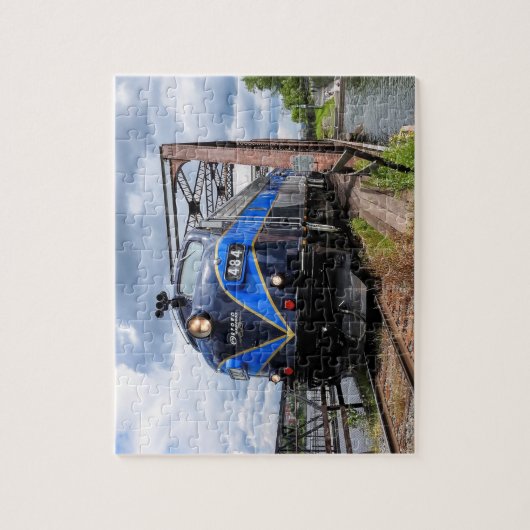 Puzzle Chemin de fer Locomotive du moteur diesel bleu (Vertical)