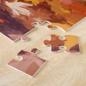 Puzzle Chemin de forêt d'automne doré Feuillage aquarelle (Côté)