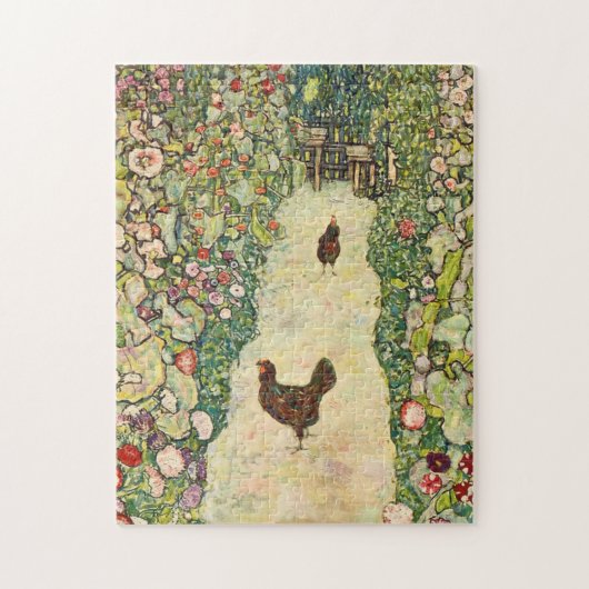 Puzzle Chemin du jardin avec les poulets par Gustav Klimt (Vertical)