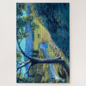 Puzzle Chemin ensoleillé vers le champ et les chevaux aux (Vertical)