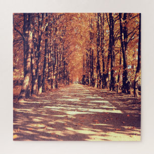 Puzzle Chemin forestier d'automne : Voyage paysager paisi