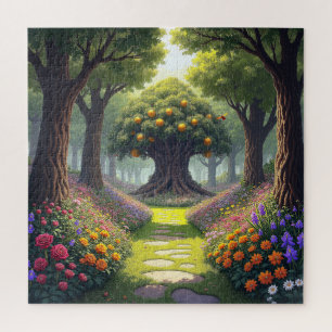 Puzzle Chemin sinueux à travers une prairie fleurie jusqu