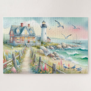 Puzzle Chemin vers le Cottage Littoral au Phare