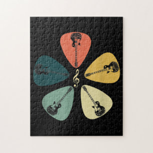 Puzzle Chemise Onglet de guitare. Style Rétro, Cadeau Pou
