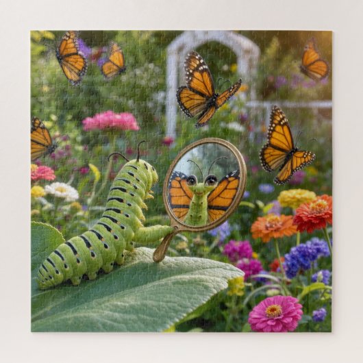 Puzzle Chenille rêvant d'être un papillon (Vertical)