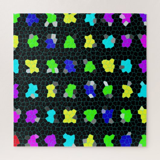 Puzzle Chèques En Verre Coloré Opalescent, (Vertical)