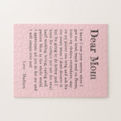 Puzzle Chère maman mère Lettre de jour Fun Pink Typograph (Horizontal)