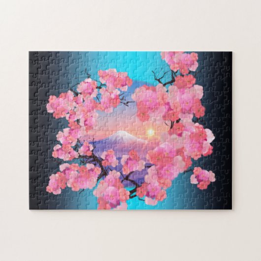 Puzzle Cherry Blossoms by Mount Fuji (Horizontal)