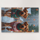 Puzzle Chesapeake Bay Terrier Christmas Snow Holiday (Horizontal)