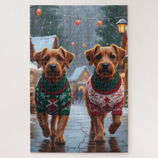 Puzzle Chesapeake Bay Terrier Christmas Snow Holiday (Vertical)