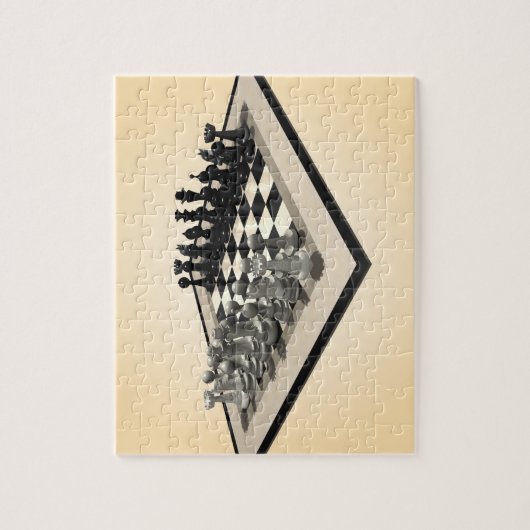 Puzzle: Chessboard and Chess Pieces Legpuzzel (Verticaal)