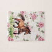 Puzzle Cheval à arc avec rayures roses (Horizontal)