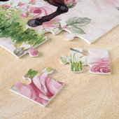 Puzzle Cheval à arc avec rayures roses (Côté)