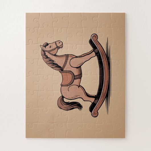 Puzzle Cheval à roche - Jouets en bois (Vertical)