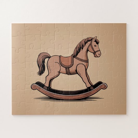 Puzzle Cheval à roche - Jouets en bois (Horizontal)