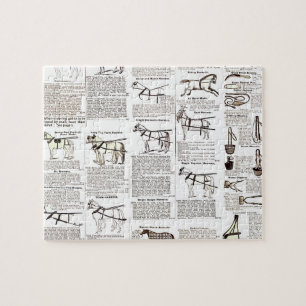 Puzzle Cheval Antique Publicité Journal Art