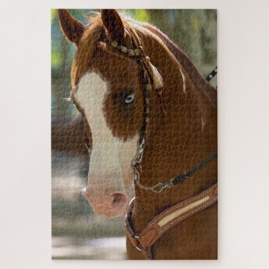 Puzzle Cheval arabe orné de bleu (Vertical)