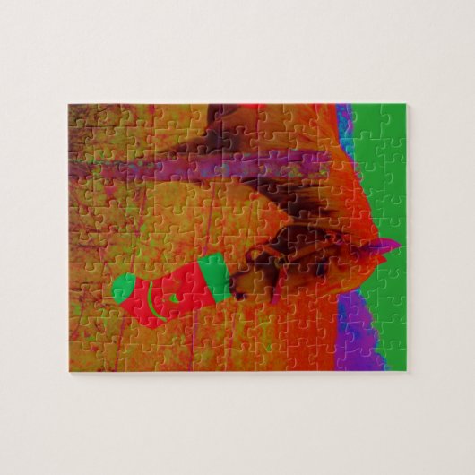 Puzzle Cheval arc-en-ciel de Noël (Horizontal)