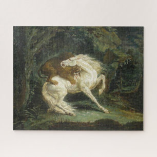 Puzzle Cheval attaqué par un lion (par Théodore Géricault