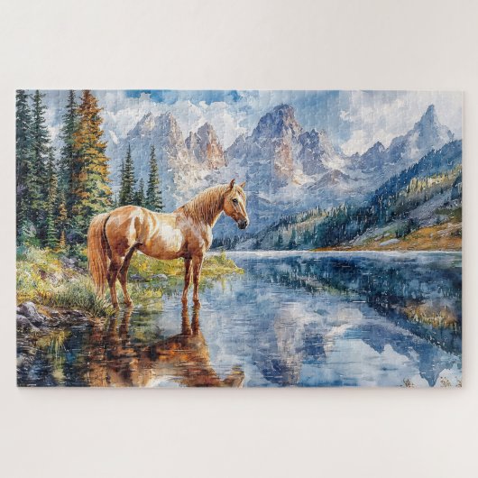 Puzzle Cheval au bord du lac Pittoresque (Horizontal)