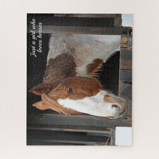 Puzzle Cheval au gingembre à la ferme Juste une fille qui (Vertical)