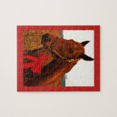 Puzzle Cheval avec Bow rouge (Horizontal)