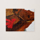 Puzzle Cheval avec Bow rouge (Horizontal)