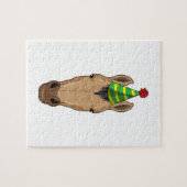 Puzzle Cheval avec casquette de fête (Horizontal)