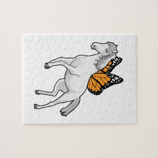 Puzzle Cheval avec papillon (Horizontal)
