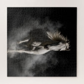 Puzzle Cheval Blanc Dans La Fumée (Horizontal)