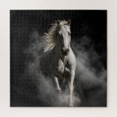 Puzzle Cheval Blanc Dans La Fumée (Vertical)
