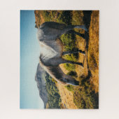 Puzzle Cheval blanc et gris pâturage avec soleil brillant (Vertical)