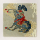 Puzzle Cheval bleu royal orné (Horizontal)