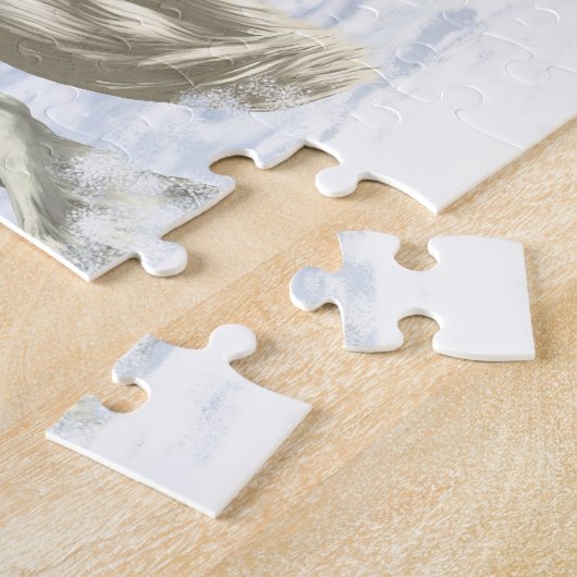 Puzzle Cheval Brougeot Gitan Pinto De Baie À Neige (Côté)