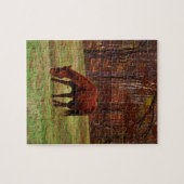 Puzzle Cheval Brown avec nez blanc au bord des bois (Horizontal)