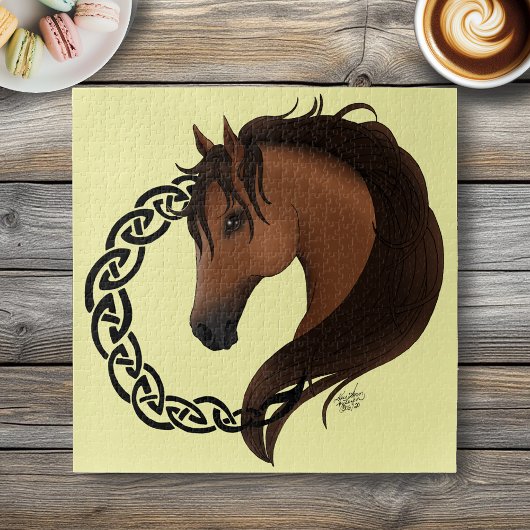 Puzzle Cheval Brown celtique Jaune