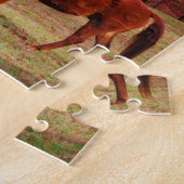 Puzzle Cheval Brown dans un champ d'herbe (Côté)