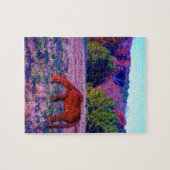 Puzzle Cheval Brown en Grass violet (Horizontal)