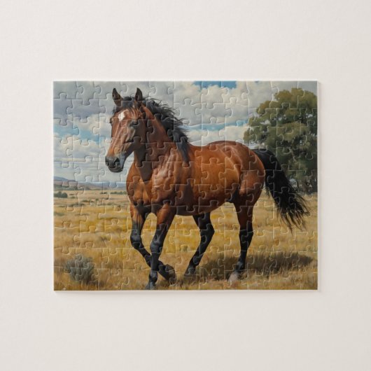 Puzzle Cheval Brown moderne et tendance à la course (Horizontal)