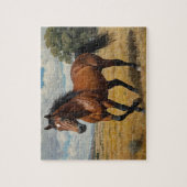 Puzzle Cheval Brown moderne et tendance à la course (Vertical)