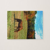 Puzzle Cheval Brown rouge, ciel bleu Turquoise (Horizontal)