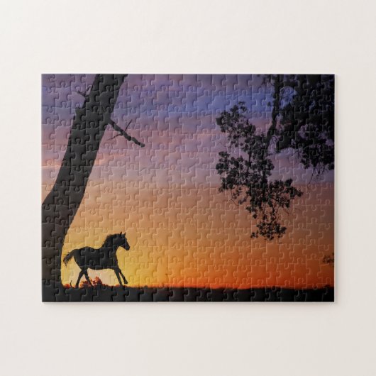 Puzzle Cheval Chêne et Sunset Sud-Ouest (Horizontal)