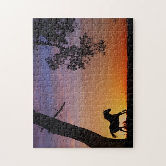 Puzzle Cheval Chêne et Sunset Sud-Ouest (Vertical)