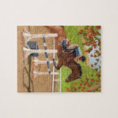Puzzle Cheval coloré et cavalier Sauts (Horizontal)