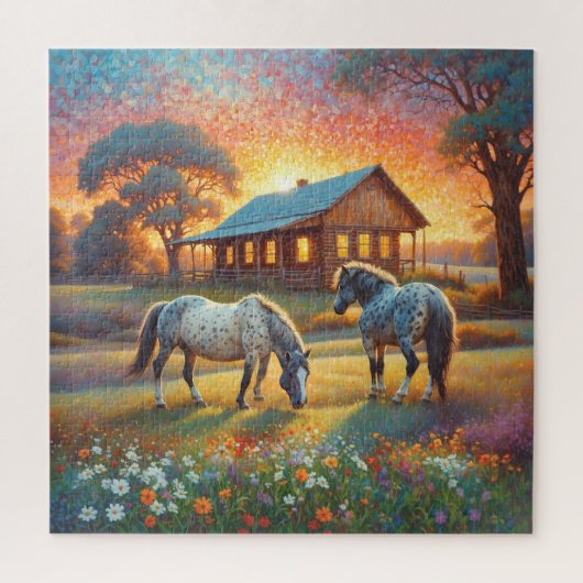 Puzzle Cheval dans la prairie de fleurs sauvages de la fe (Vertical)