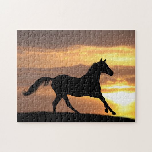 Puzzle Cheval dans le coucher du soleil (Horizontal)