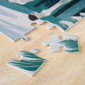 Puzzle Cheval d'argent vert dans la forêt enchantée (Côté)