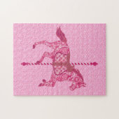 Puzzle Cheval de carrousel, Fuchsia et Pink clair (Horizontal)
