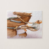 Puzzle Cheval de course et Jockey (Horizontal)