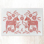 Puzzle Cheval de Dala suédois Rouge et blanc<br><div class="desc">Un Dala Horse suédois traditionnel design en rouge et blanc. Parfait pour les vacances d'hiver. Art original de Nic Squirrell.</div>